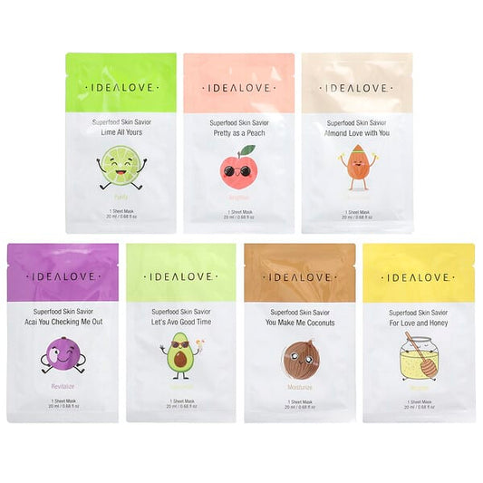 Idealove, Superfood Skin Savior, For Love and Honey, 5 Beauty Sheet Masks, 0.68 fl oz (20 ml) Each